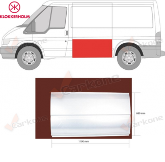 Ford Transit 00-14 vasen sivuhelmapelti lyhyt akseliväli 680X1190MM