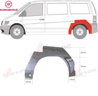 MB Vito W638 96-03 vasen takapyörän kaari