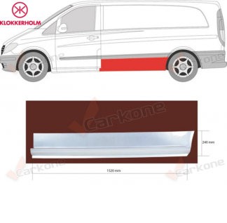 Vito/Viano W639 03-10 vasen helmapelti takaosa akseliväli 3430mm