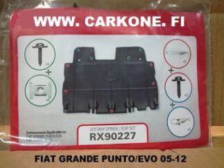 Pohjalevyn kiinnityssarja Fiat Grande Punto | pohjapanssarit - kiinnityssarjat - sisälokasuojat | Koriosat edullisesti ja sujuvasti Carkone verkkokaupasta.