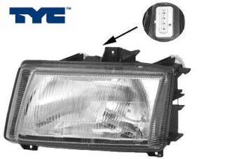 VW Caddy/Polo 6KV ajovalo vasen. H4 pistoke kulmikas Tyc 95-99