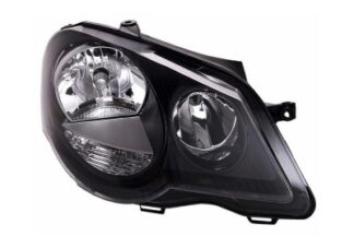 VW Polo 9N3 ajovalo oikea H7/H1 musta moottorilla Tyc 05-09