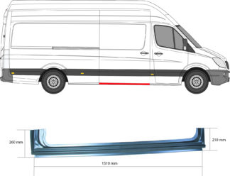 MB Sprinter 906 06+ sivuoven kynnyskehä | helmapellit - korjauspellit - takakaaret | laatu korjauspellit edullisesti suomalaisesta Carkone verkkokaupasta