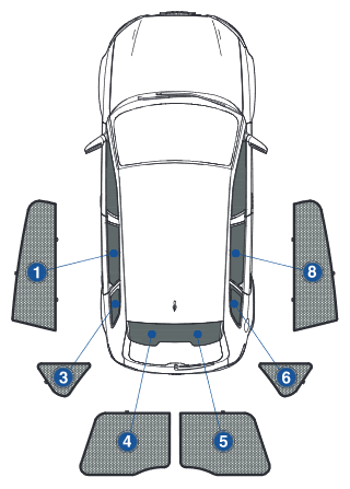 Audi Häikäisysuoja Car Shades – A3 Sportback (8V) 5 ovinen 12-