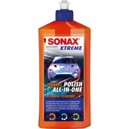 SONAX XTREME Ceramic Polish All-in-One | Poistaa pienet naarmut ja antaa maalipinnalle upean kiillon sekä tehokkaasti vettähylkivän pinnan.