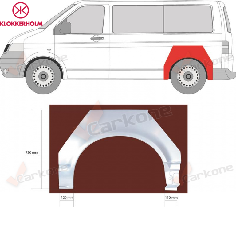 VW Transporter T5 takakaari vasen | helmapellit - korjauspellit - takakaaret | Laatu koriosat nopeasti suomalaisesta Carkone verkkokaupasta