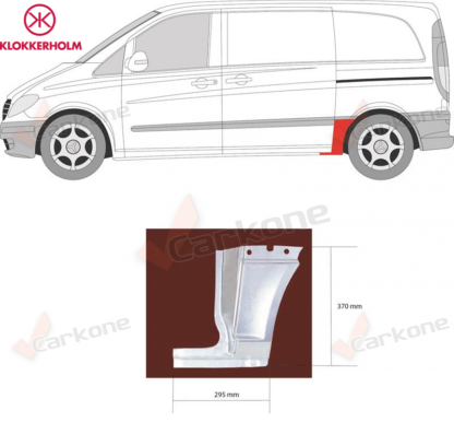 Vito/Viano W639 03-10 takapyörän etuosa | helmapellit - korjauspellit - takakaaret | laadukkaat koriosat suomalaisesta Carkone verkkokaupasta.