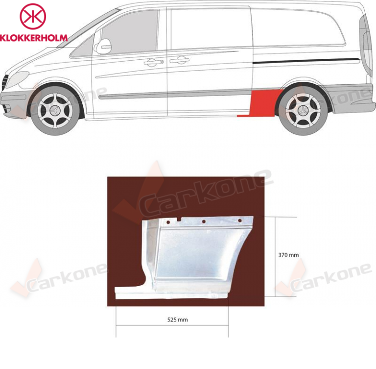 Vito/Viano W639 03-10 takapyörän etuosa | helmapellit - korjauspellit - takakaaret | laadukkaat koriosat suomalaisesta Carkone verkkokaupasta