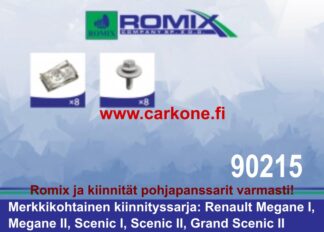 Pohjalevyn kiinnityssarja Renault Megane I/II / Scenic I/II / Grand Scenic II | pohjapanssarit-kiinnityssarjat | Koriosat edullisesti Carkone verkkokaupasta