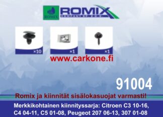 Sisälokasuojan kiinnityssarja Citroen Peugeot | pohjapanssarit - kiinnityssarjat - sisälokasuojat | Koriosat edullisesti Carkone verkkokaupasta.