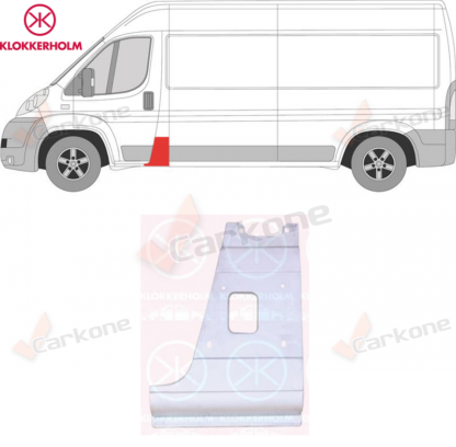 Fiat Ducato Jump Box 250 korjauspelti etuoven taakse | helmapellit - korjauspellit - takakaaret | Laatu koriosat nopeasti aidosti suomalaisesta Carkone verkkokaupasta