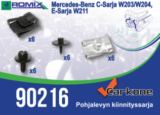 Pohjalevyn kiinnityssarja MB W203/ W204/ W211 | pohjapanssarit- kiinnityssarjat- sisälokasuojat | Koriosat edullisesti suomalaisesta Carkone verkkokaupasta.