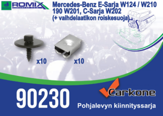 Pohjalevyn kiinnityssarja MB W201/W202/W210/W124 | pohjapanssarit - kiinnityssarjat - sisälokasuojat | Koriosat edullisesti Carkone verkkokaupasta.