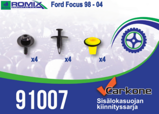 Sisälokasuojan kiinnityssarja Ford Focus 1998-2004 | pohjapanssarit - kiinnityssarjat - sisälokasuojat | Koriosat edullisesti Carkone verkkokaupasta.