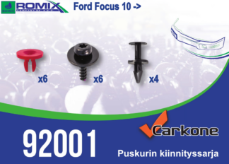 Puskurin kiinnityssarja Ford Focus MK3 | pohjapanssarit - kiinnityssarjat - sisälokasuojat | Koriosat edullisesti Carkone verkkokaupasta.