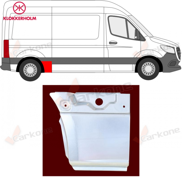 MB Sprinter 907 takapyörän etuosa | helmapellit - korjauspellit - takakaaret | Laatu koriosat edullisesti aidosti suomalaisesta Carkone verkkokaupasta