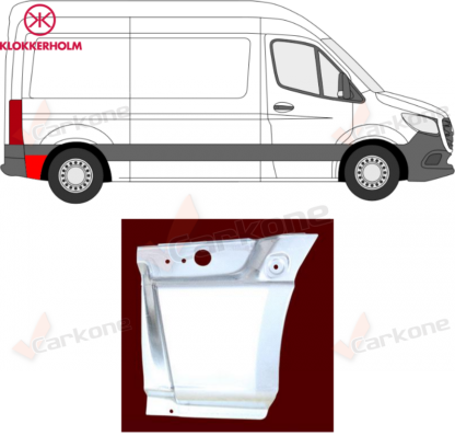 MB Sprinter 907 takakulma | helmapellit - korjauspellit - takakaaret | Laatu koriosat edullisesti aidosti suomalaisesta Carkone verkkokaupasta