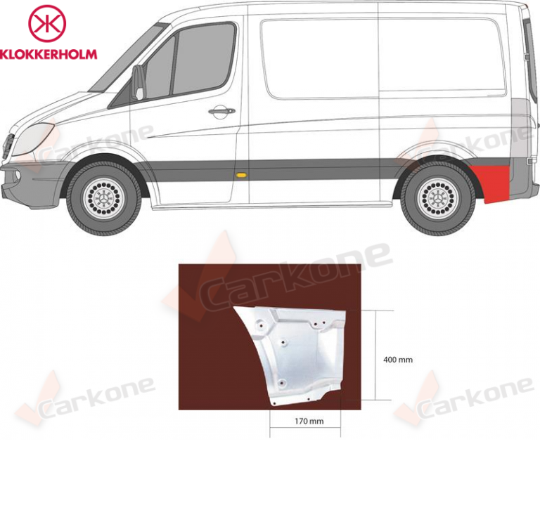 MB Sprinter 906 06+ takakulma | helmapellit - korjauspellit - takakaaret | Laatu koriosat edullisesti aidosti suomalaisesta Carkone verkkokaupasta