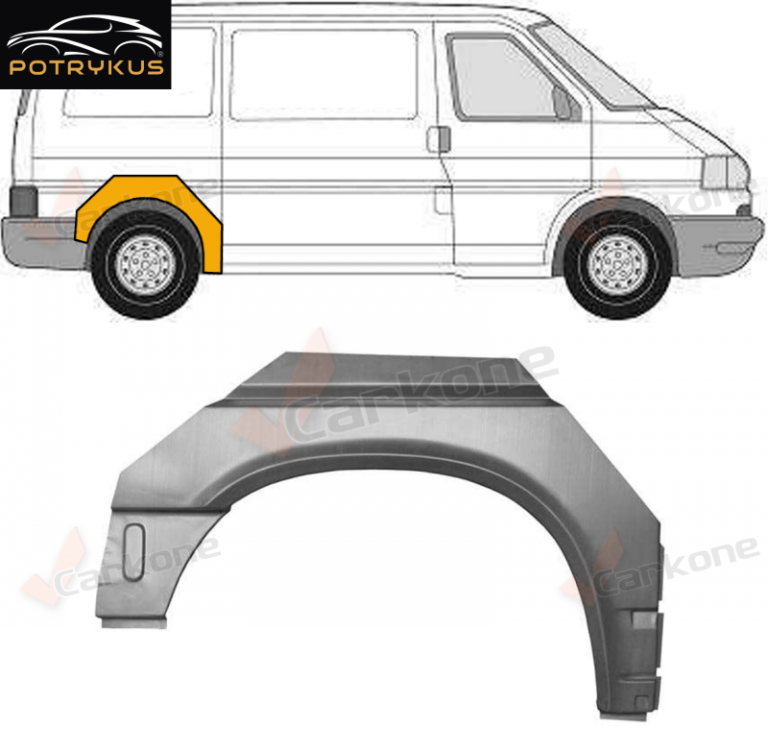 VW T4 takakaari lyhyt akseliväli | helmapellit - korjauspellit - takakaaret | Laatu koriosat edullisesti aidosti suomalaisesta Carkone verkkokaupasta