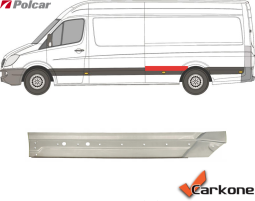 MB Sprinter 906 06+ takapyörän etuosan yläosa av 4300mm vasen