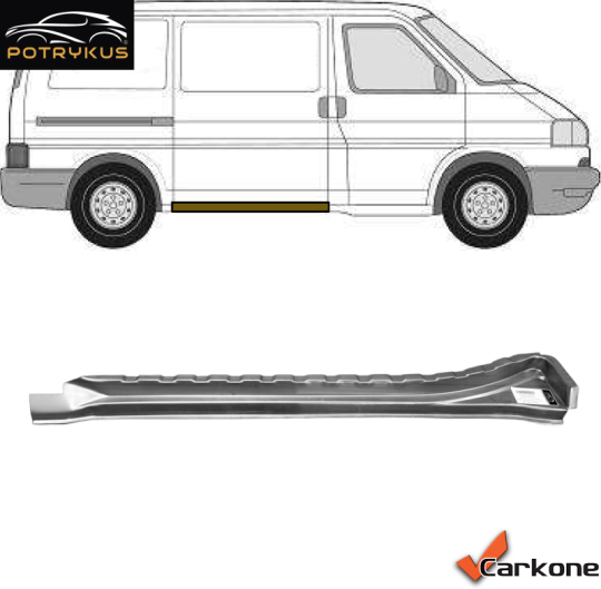 VW T4 liukuoven kynnysprofiilin sisäosa