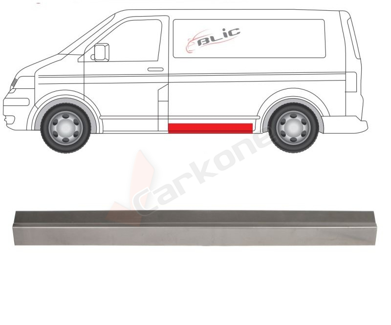 VW Transporter T5 Helmapeltiprofiili Alaosa Vasen Carkone