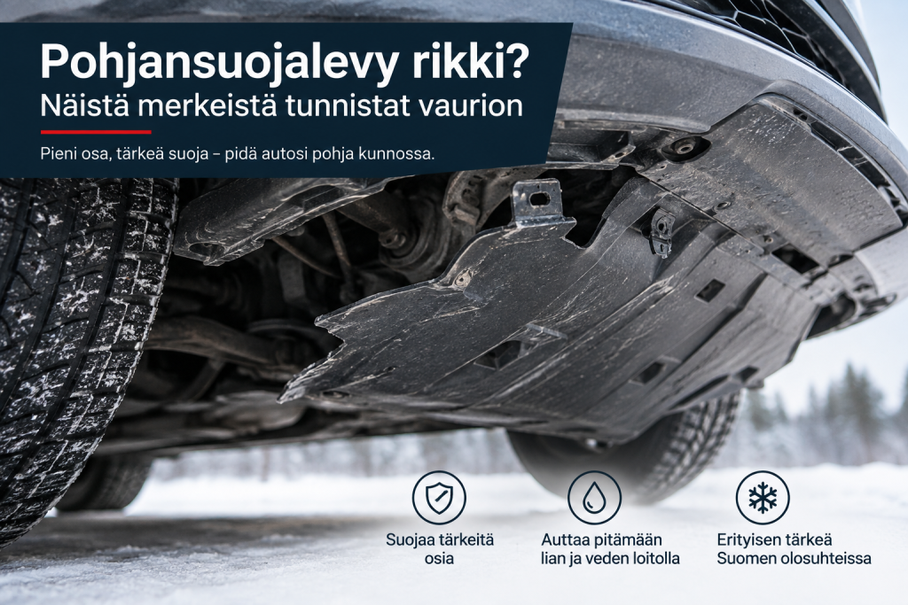 Auton pohjansuojalevy rikki tai puuttuu? Näin suojaat auton pohjan Auton pohjansuojalevy rikki tai puuttuu? Näin suojaat auton pohjan